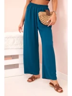 Kalhoty s širokým model 21193106 mořská - K-Fashion