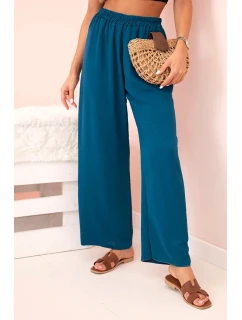 Kalhoty s širokým model 21193106 mořská - K-Fashion