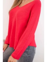 Dámský svetr s viskózou a výstřihem do V fuchsie Dámský svetr s viskózou a výstřihem do V fuchsie