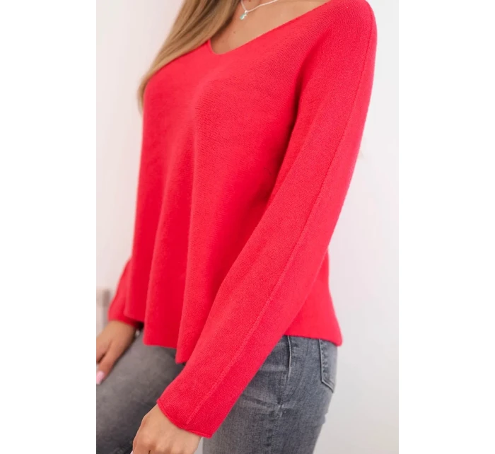 Dámský svetr s viskózou a výstřihem do V fuchsie Dámský svetr s viskózou a výstřihem do V fuchsie