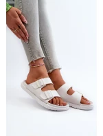 Lehké Pěnové Dámské Žabky S Sponami Big Star NN274A751 Bílé Lehké Pěnové Dámské Žabky S Sponami Big Star NN274A751 Bílé