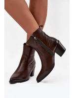 Kožené dámské kovbojky na podpatku vyhřívané Zazoo 60565 čokoládové Kožené dámské kovbojky na podpatku vyhřívané Zazoo 60565 čokoládové