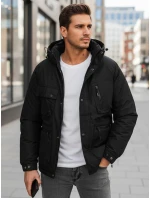 Pánská zimní bunda s kapucí černá model 21994704 - Dstreet Pánská zimní bunda s kapucí černá model 21994704 - Dstreet