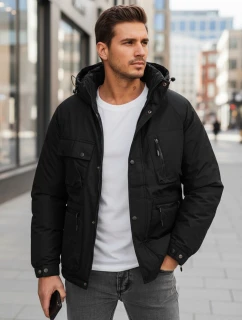 Pánská zimní bunda s kapucí černá FashionStreet TX5108
