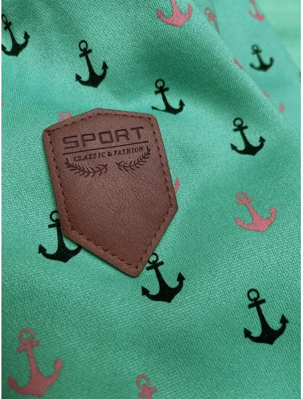 Teplá zelená rozepínací mikina se vzorem model 21312126 - 6&8 Fashion