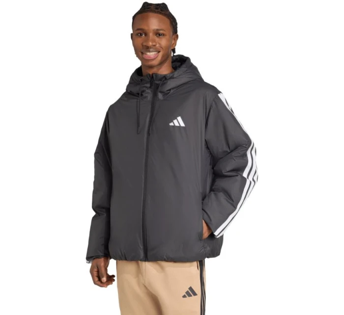 Pánská bunda Essentials 3Stripes Insulated Hooded Jacket black pánské oblečení model 21391449 - ADIDAS