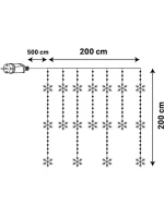 Světelný závěs na vánoční stromek 200x200 CM 408LED sněhové vločky MULTIKOLOR