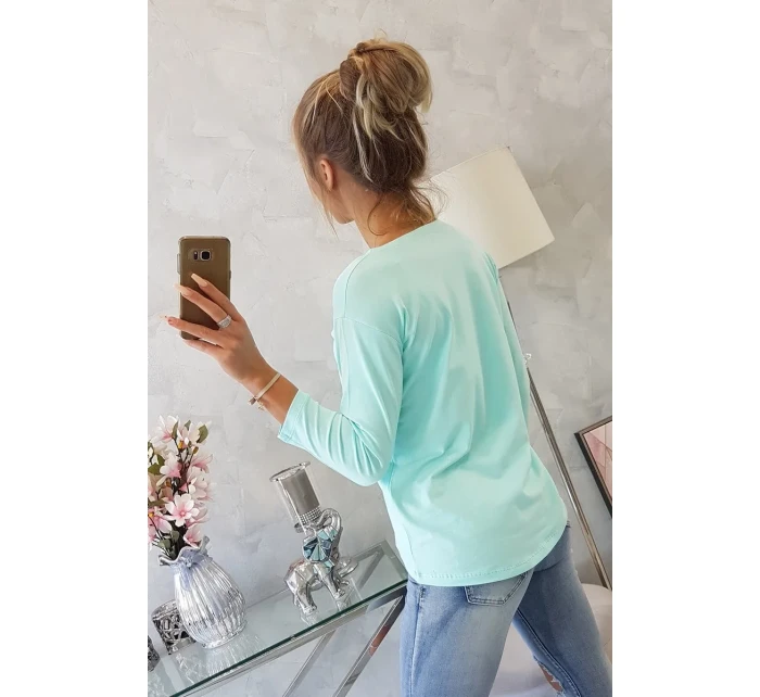 Halenka s potiskem Tide v mátové barvě