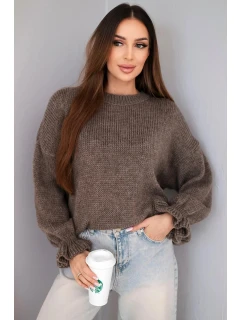 Dámský svetr s přídavkem mohairu a vlny v volném střihu fango