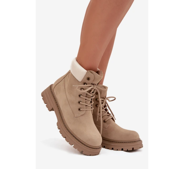 Dámské trapery na šněrování béžové Norena Dámské trapery na šněrování béžové Norena