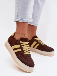 Dámské tenisky na platformě čokoládové model 21937670 - Boto