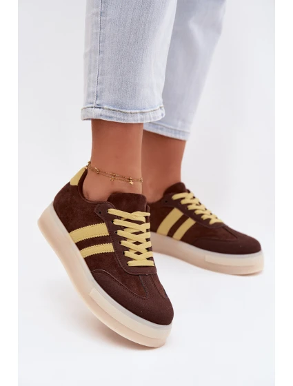 Dámské tenisky na platformě čokoládové model 21937670 - Boto