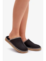 Dámské Domácí Pantofle S Výšivkou Inblu EY000028 Černé