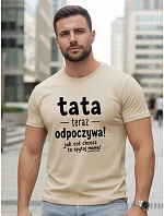 Koszulka męska z nadrukiem na beżowa model 22217757 - FashionStreet Koszulka męska z nadrukiem na beżowa model 22217757 - FashionStreet