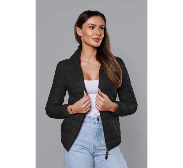 Černá dámská prošívaná bunda s kapucí model 18044793 - S'WEST