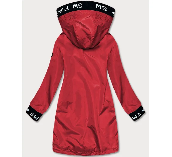 Tenká červená dámská bunda s ozdobnou lemovkou model 18038040 - S'WEST Tenká červená dámská bunda s ozdobnou lemovkou model 18038040 - S'WEST