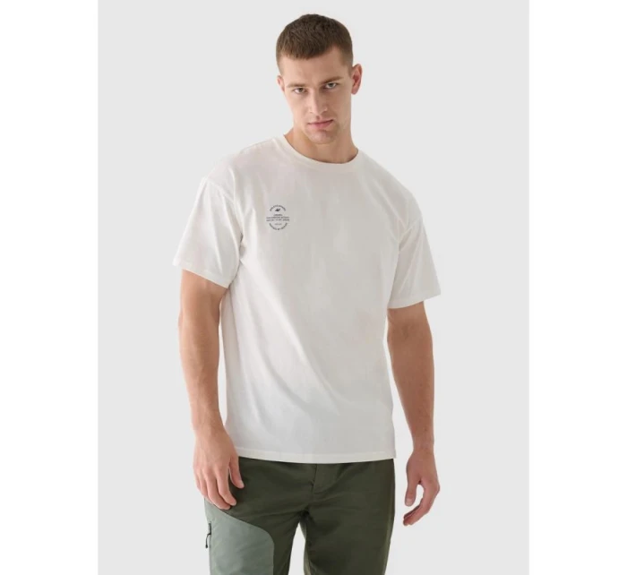 Oversize hladké unisex tričko 4F 4FRAW24TTSHU2672-12S Oversize hladké unisex tričko 4F 4FRAW24TTSHU2672-12S