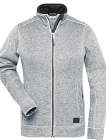 Daiber JN 897 Dámská pracovní pletená fleece bunda - Solid 02.0897 white melange/carbon