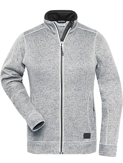 Daiber JN 897 Dámská pracovní pletená fleece bunda - Solid 02.0897 white melange/carbon