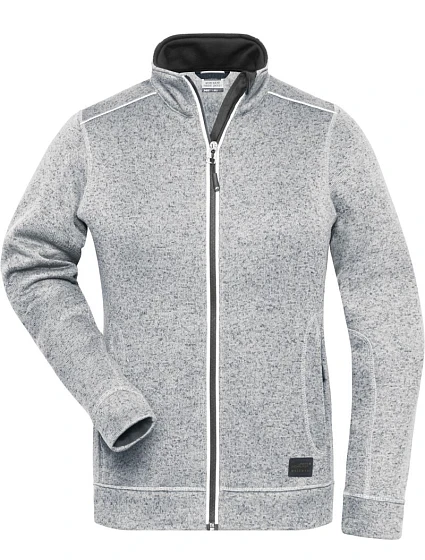 Daiber JN 897 Dámská pracovní pletená fleece bunda - Solid 02.0897 white melange/carbon Daiber JN 897 Dámská pracovní pletená fleece bunda - Solid 02.0897 white melange/carbon
