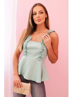 Dámská bavlněná blůza s výstřihem do V a potiskem bílá