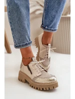 Dámské Polobotky Z Přírodní Kůže Béžové model 21670496 - Maciejka