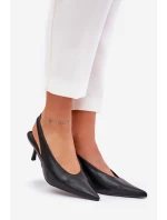 Lakované Lodičky S Odkrytým Patou Černé Emmizola