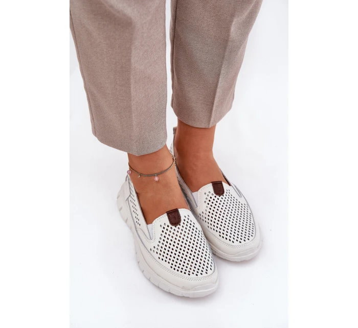 Baletky Z Přírodní Kůže  Bílé model 21690858 - VINCEZA