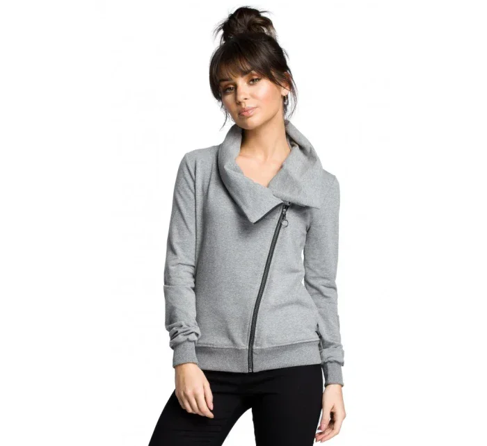 model 18001781 Mikina s kapucí na zip šedá - BeWear