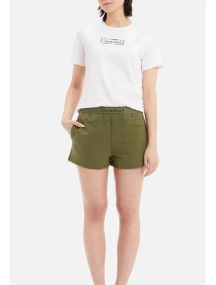 Dámský kraťasový set - QS6804E 0SR bílá/khaki  - Calvin Klein