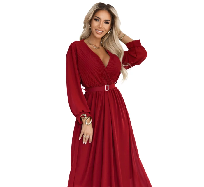 Dámské šaty 639-1 Vínová - Numoco