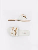 Trendy bílé dámské  nazouváky bez podpatku