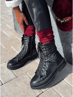 Dámské vázané kozačky CITYSTRY s hrubou podrážkou černé FashionStreet ZY0539