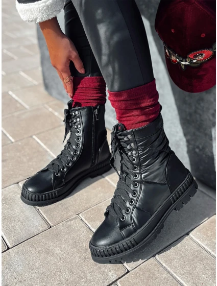 Dámské vázané kozačky CITYSTRY s hrubou podrážkou černé FashionStreet ZY0539