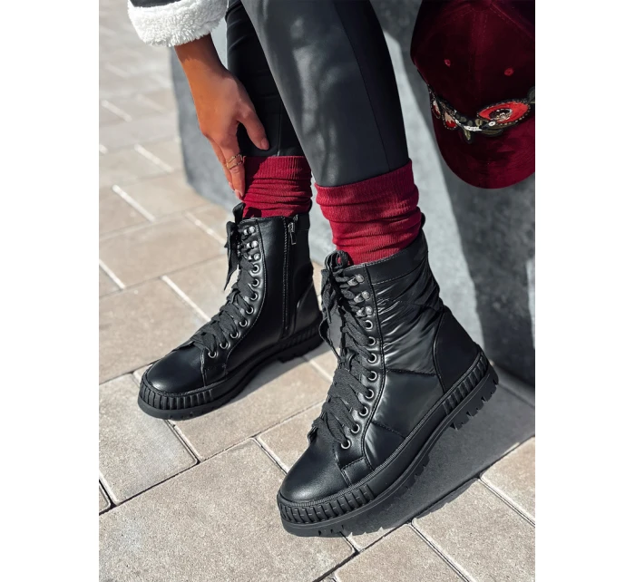 Dámské vázané kozačky CITYSTRY s hrubou podrážkou černé FashionStreet ZY0539