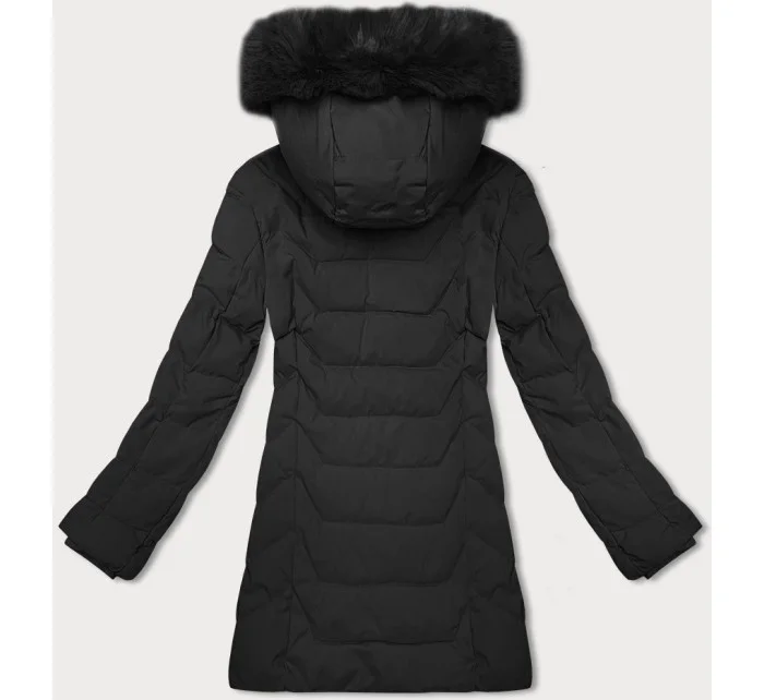 Černá dámská bunda s kapucí model 21247064 - J.STYLE Černá dámská bunda s kapucí model 21247064 - J.STYLE