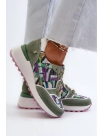 Dámské kožené tenisky na platformě Maciejka 06390-09 seledýnové