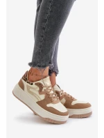 Dámské sneakersy z eko kůže na platformě leopardí béžové model 21671309 - Boto Dámské sneakersy z eko kůže na platformě leopardí béžové model 21671309 - Boto