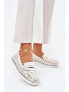 Dámské mokasíny z eco kůže stříbrné Bralithia