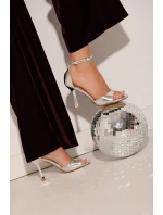 Sandály Na Podpatku Stříbrné model 21788230 - Boto Sandály Na Podpatku Stříbrné model 21788230 - Boto