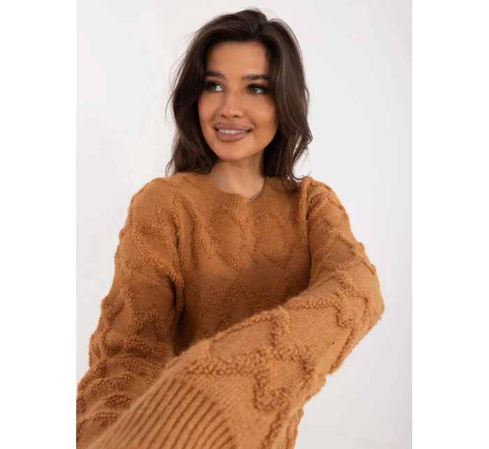 Sweter AT SW model 20459091 jasny brązowy - FPrice Sweter AT SW model 20459091 jasny brązowy - FPrice