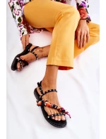 Dámské sandály s ozdobami černe Mataro
