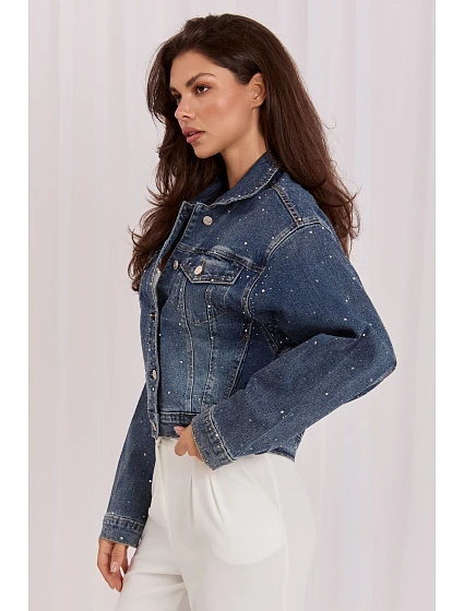 džínová bunda model 230177 Italy Moda džínová bunda model 230177 Italy Moda