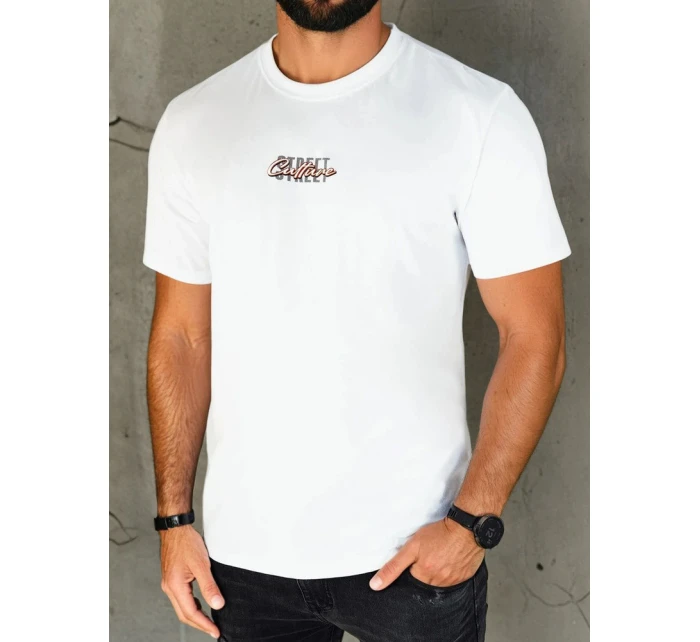 Pánské bílé tričko s potiskem Dstreet RX5421