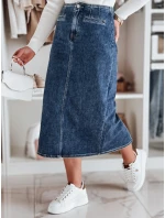 Džínová midi sukně s rozparkem VISTANO modrá FashionStreet CY0485 Džínová midi sukně s rozparkem VISTANO modrá FashionStreet CY0485