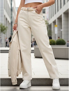 Jeansy damskie stan beżowe model 22092250 - FashionStreet