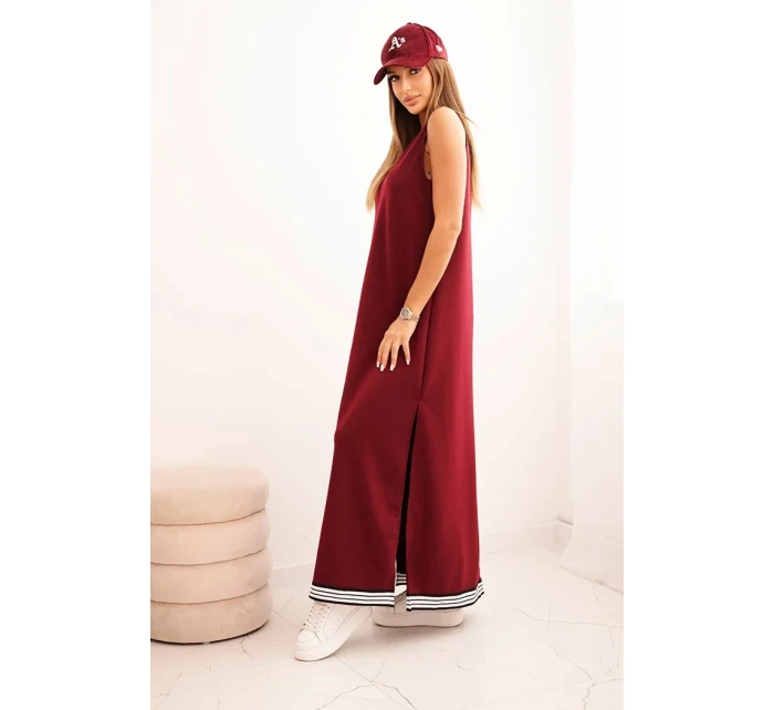 Dámský komplet s viskózou s rozepínací mikinou a dlouhou sukní bordová Dámský komplet s viskózou s rozepínací mikinou a dlouhou sukní bordová