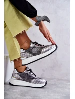 Dámská sportovní obuv na klínku GOE KK2N4083 stříbrne Dámská sportovní obuv na klínku GOE KK2N4083 stříbrne