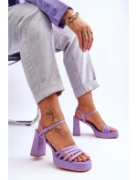 Dámské semišové sandály na platformě fialove Verda Dámské semišové sandály na platformě fialove Verda