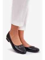 Elegantní Dámské Baletky S Ozdobou model 21690105 Černé - VINCEZA